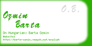ozmin barta business card
